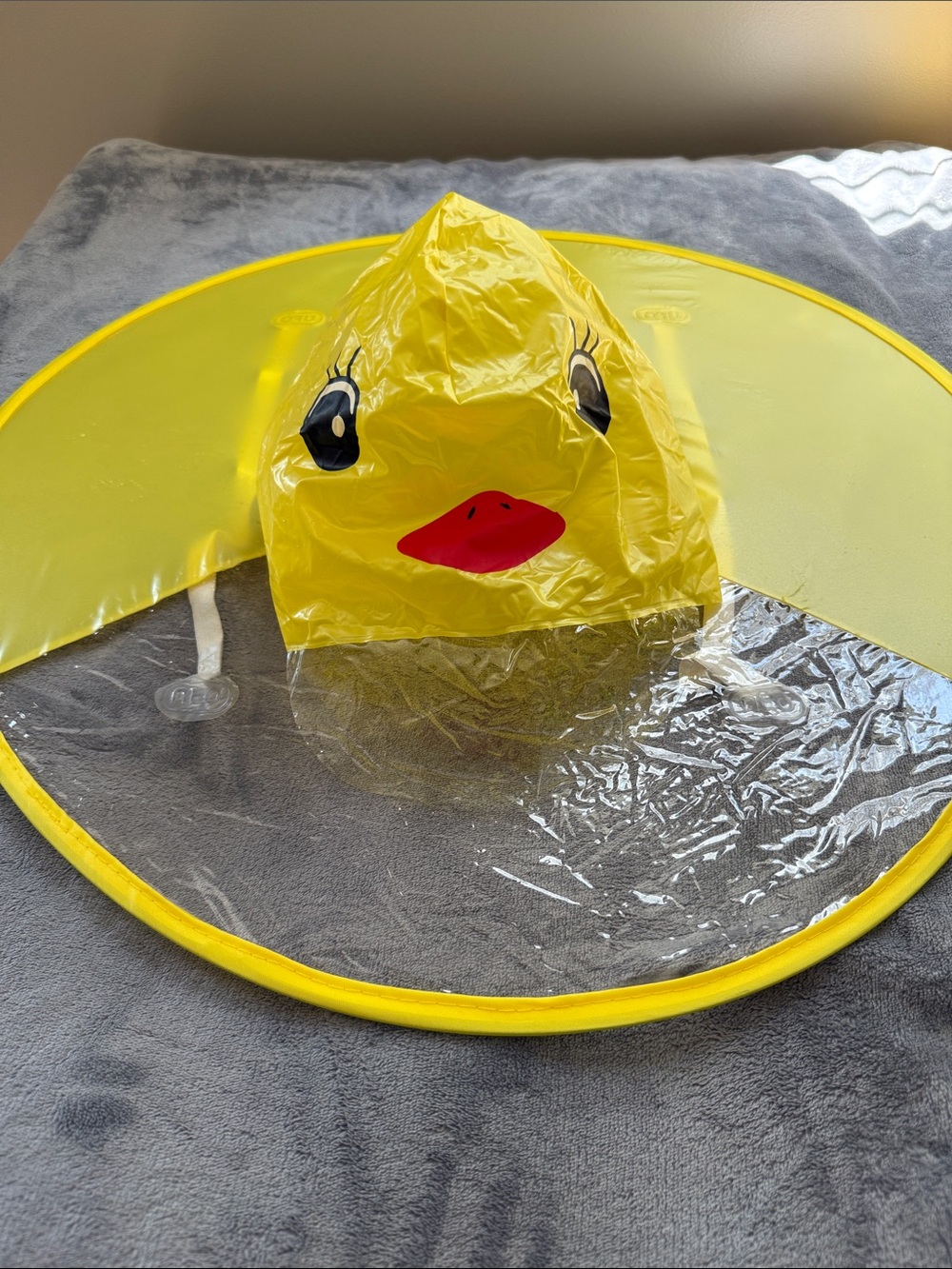 Kids Yellow Duck Rain Hat with Clear Visor